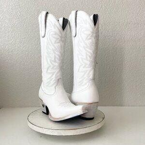 Lane MEGAN MORONEY Cowboy Boots Smokeshow Womens 10 White Western Cowgirl Tall